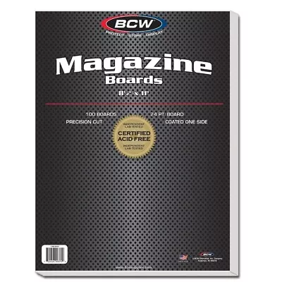 Pack / 100 BCW Magazine Size ACID FREE Backing Boards Backer Board • $24.09