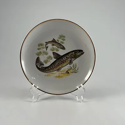 Vintage NAAMAN Porcelain Israel Fish Plate 6.5  With Gold Rim 1 Plate • $19.98