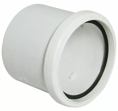 110mm Soil Pipe Single Socket - Glued To Pushfit Adaptor Coupling Joint WHITE • £8.39