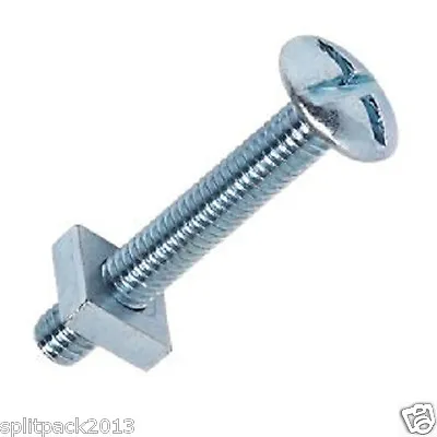 M5 M6 M8 Roofing Bolts & Square Nuts Cross Slotted Dome Head. Free Postage • £14.50