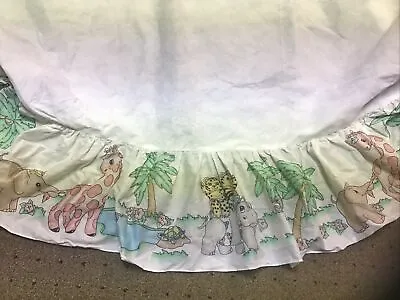 VTG 1992 Little Bedding Red Calliope Crib Ruffle Jungle Animals  • $20