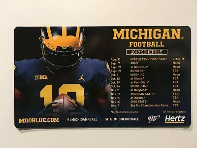 University Of Michigan 2019 Magnetic Football Schedule 4 X7  Sponsor Aaa & Hertz • $1.50