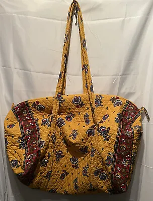 Vintage Vera Bradley X Large Duffel Bag In  French Yellow -1999  Pattern 26”x24” • $89.98