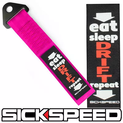 $27.72 • Buy Pink High Strength Racing Tow Strap Eat Sleep Drift Repeat Badge P1