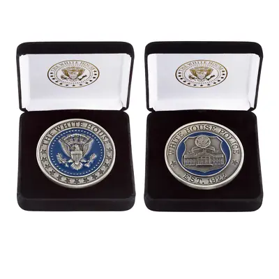 The White House Police 2.25  President Seal Medallion  Challenge Coin Boxed Set • $199.99