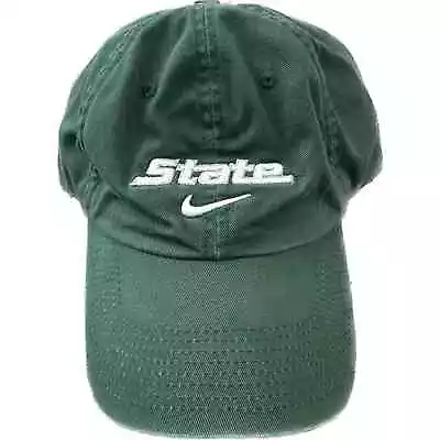 Michigan State MSU Spartans Nike Center Check Swoosh Embroidered Green Hat Cap • $24.99