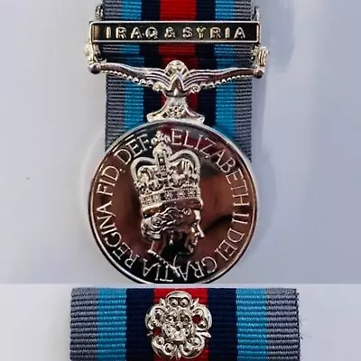 OP SHADER Full Size Medal With Iraq & Syria Clasp Court Mounted & Pin Ribbon Bar • £40