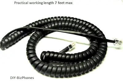 Mitel Black Handset Cord 5200 5300 6900 5000 Series IP Phone Receiver Curly 12Ft • $7.49