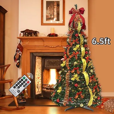 6.5ft Pop Up Christmas Tree Prelit Pull Up Christmas Tree With Light Party Decor • $155.86