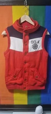 Women's UCLA Authentic Heritage Gilet Bodywarmer Red / Navy & White  Size 14/16 • £20