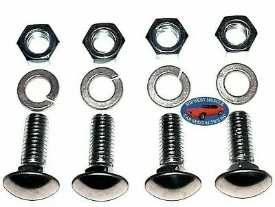 Ford 7/16-14x1-1/4  Stainless Capped Round Head Front Rear Bumper Bolts 4pcs A • $18.31