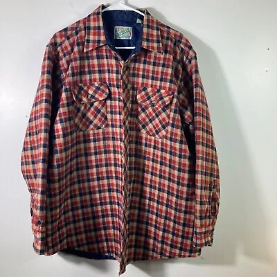 Mens Vintage Outdoor Exchange Plaid Quilted Insulate Shacket XL Flaws Thrashed • $23.80