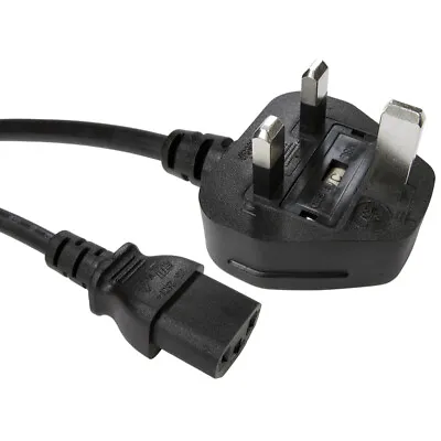 Kettle Lead Power Cable Cord UK Plug To IEC C13 For PC Monitor TV 1m To 10m Lot • £4.99