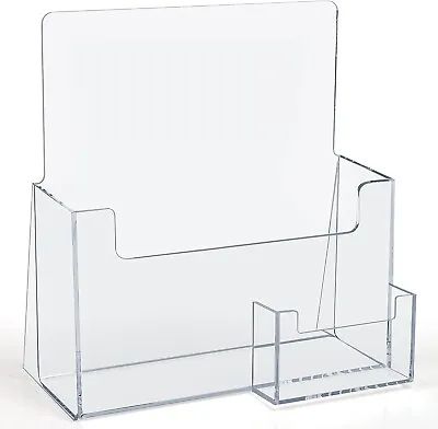 BELLE VOUS Plastic A5 Brochure Holder With Business Card Container - Counter • £24.49