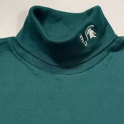 Adult Large Vintage 80s 90s MSU Michigan State Spartans Cotton Turtleneck Shirt • $19.95