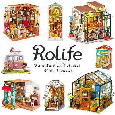 Rolife 3D Wooden Miniature Doll Houses Book Nooks Flower House Cases DIY Kits • £34.99