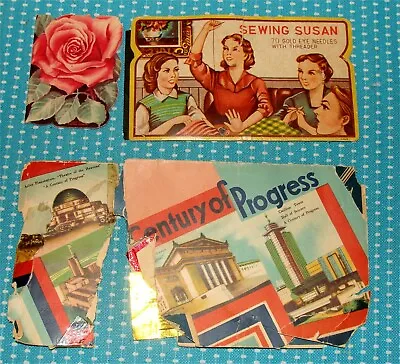 Vtg Sewing Needle Cards Folders Books Century Of Progress Stanley Rose Susan • $3.99