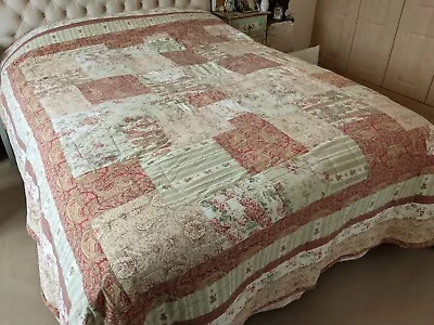 Gorgeous Vintage Paisley/Floral King-size Patchwork Quilt Bedspread Cover Throw • £29.28