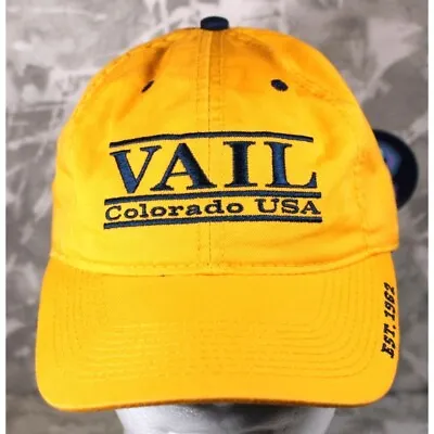 Vail Colorado USA Elevation 11450 Spell Out Hat Yellow Baseball Cap Skiing Stra • $13.86