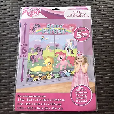 MY LITTLE PONY Scene Setter HAPPY BIRTHDAY Party Wall Decor MLP Pinkie Pie • $14.50