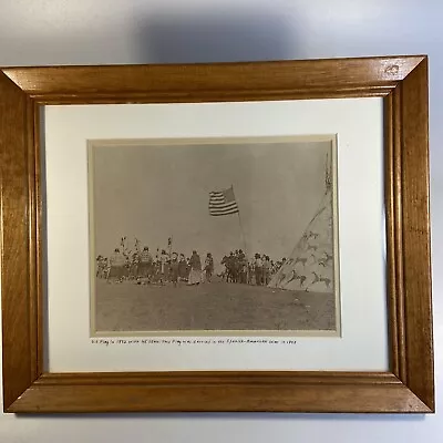 Copy Of Antique 1900 Native American Photo 45 Star Flag Teepee Framed 13 X 16 • $89.10