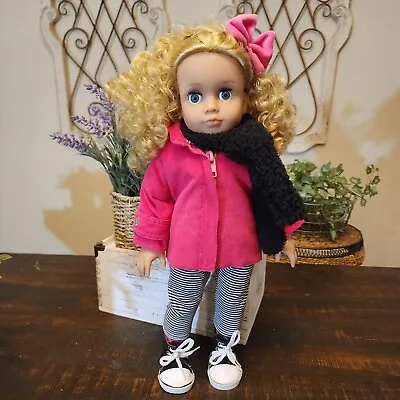 New Molly P. Originals Jasmine Blonde Curly Hair Jacket Scarf 18  Doll 18904 • $49.99