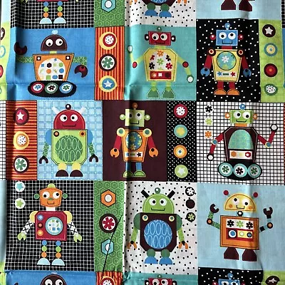 Super Cute! Colorful Robot Fabric Cotton Novelty 1 Yard • $14.99