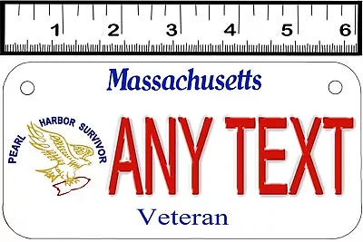 Custom Personalized 2 Hole Bicycle State License Plate-massachusetts Veteran 1 • $13