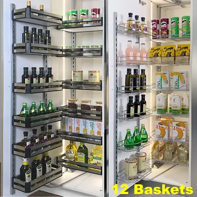 Large Kitchen Cabinet Pull Out Larder 12 Baskets 450MM Cupboard Storage Unit • £219.95
