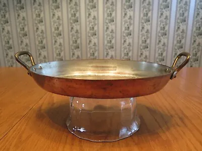 Mauviel? Crate Barrel Oval Copper Au Gratin Pan Brass Handles France Tin 10.5x7” • $105