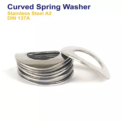 M2 M3 M3.5 M4 M5 M6 M8 M10 Curved Spring Washers Stainless Steel A2 - Din 137a • £1.29