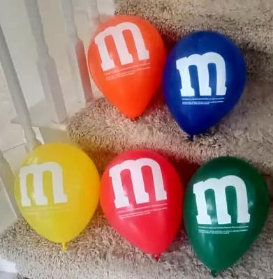 LOT OF FIVE (5) MARS TM 2004 M&M's CANDY LATEX RUBBER PARTY CELEBRATION BALLOONS • $11.95