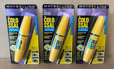 (3) Maybelline The Colossal Hydrofuge 241 Classic Black 7X Volume - 0.27 Fl.oz. • $17.97