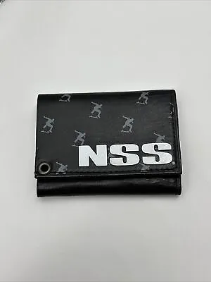 NSS Skateboard Wallet - Vintage Black Lather With Chain Hole Black Wallet  • $4.99