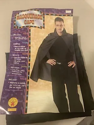 Adult Halloween Masquerade Cape 45”” Rubies Black Cosplay Mens New Open Package • $5.69