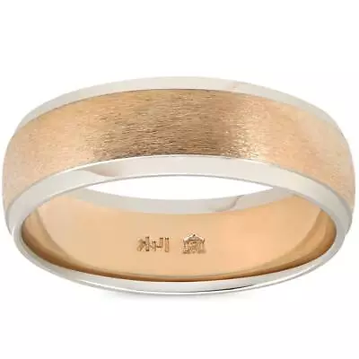 Mens 14K Gold Two Tone Comfort Fit Plain Wedding Band • $664.95