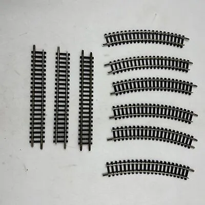 Trix Western Germany N Scale Train Tracks 3 Straight 6 Curve #4904. 4912 9 Pc. • $10.98