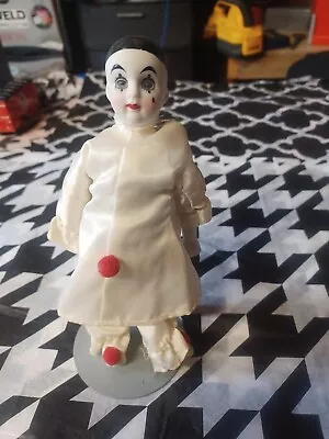 Pierrot French Clown/Mime Doll Vintage Effanbee 7.5  White& Black W/Red Pompoms • $10