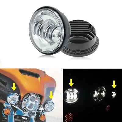 $59.89 • Buy 2X 4.5  Inch LED Headlight Passing Fog Spot Lights Bulb For Harley Motorcycle AU