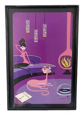 Shag Pink Panther And Beautiful Brunette Atomic Room 4  X 6  MCM Framed Print • $17.95