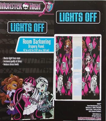 Monster High Lights Off Blackout Curtain Drapes Window Treatment New • $46.50