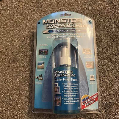 MONSTER SCREENCLEAN Display Cleaning Kit TV Lenses Monitors 6.76 Oz Bottle • $20.99