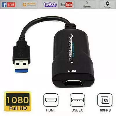 1080P 4K HDMI To USB 2.0 3.0 Video Capture Card Game Audio Video Live Streaming • $6.97