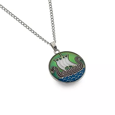 Celtic Viking Boat Mood Colour Changing Necklace • $11.35