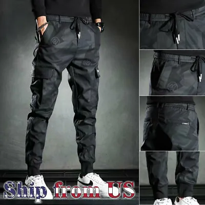 Man Casual Jogger Pants Sweatpants Cargo Combat Streetwear Trousers • $19.99