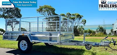 FREE REGO! 9x5 Galvanised 1400kg ATM Caged Tilt Trailer 300mm Sides Disc Brakes • $3495