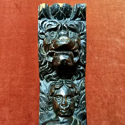 Angel Lion Carving Corbel Bracket 17th C Antique French Architectural Salvage • $949