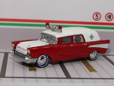 1957 Chevrolet Belair Ambulance Rescue EMT Red & White Diorama Model MINT VHTF • $15.99