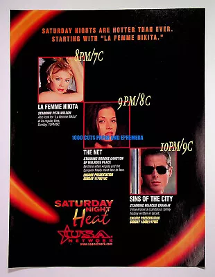 La Femme Nikita The Net Sins Of The City USA TV 1998 Print Magazine Ad Poster • $9.99
