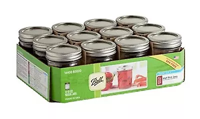 Ball Mason Jars With Lids & Bands Regular Mouth 8 Oz 12 Pack • $19.99